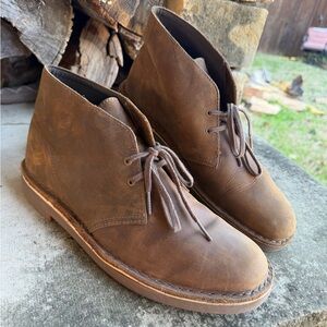 Clarks Men's Tan Brown Leather Chukka Boots Sz-11M.  X